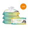 80pcs pet grooming wipes Soft Shower Clean Deodorizing Wet Portable OEM Ear Eye Hypoallergenic Dogs Pets Wipes for Grooming