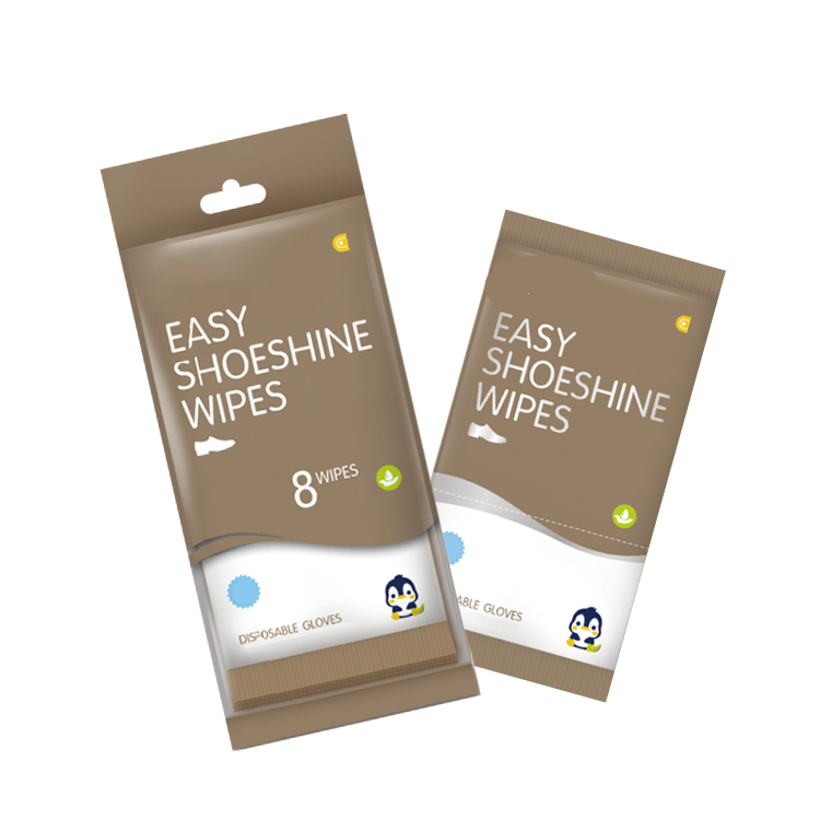 Eco-Friendly Blank Non-Woven Fabric Shoes Cleaning Protection Leather Quick Wet Tissue
